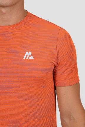 Glitch Seamless T-Shirt - Fiery Orange/Neon Blue