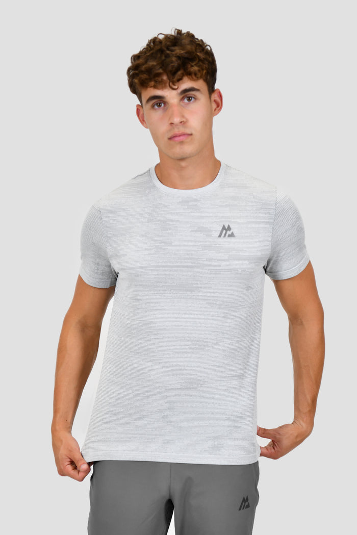 Men's Glitch Seamless T-Shirt - White/Platinum Grey