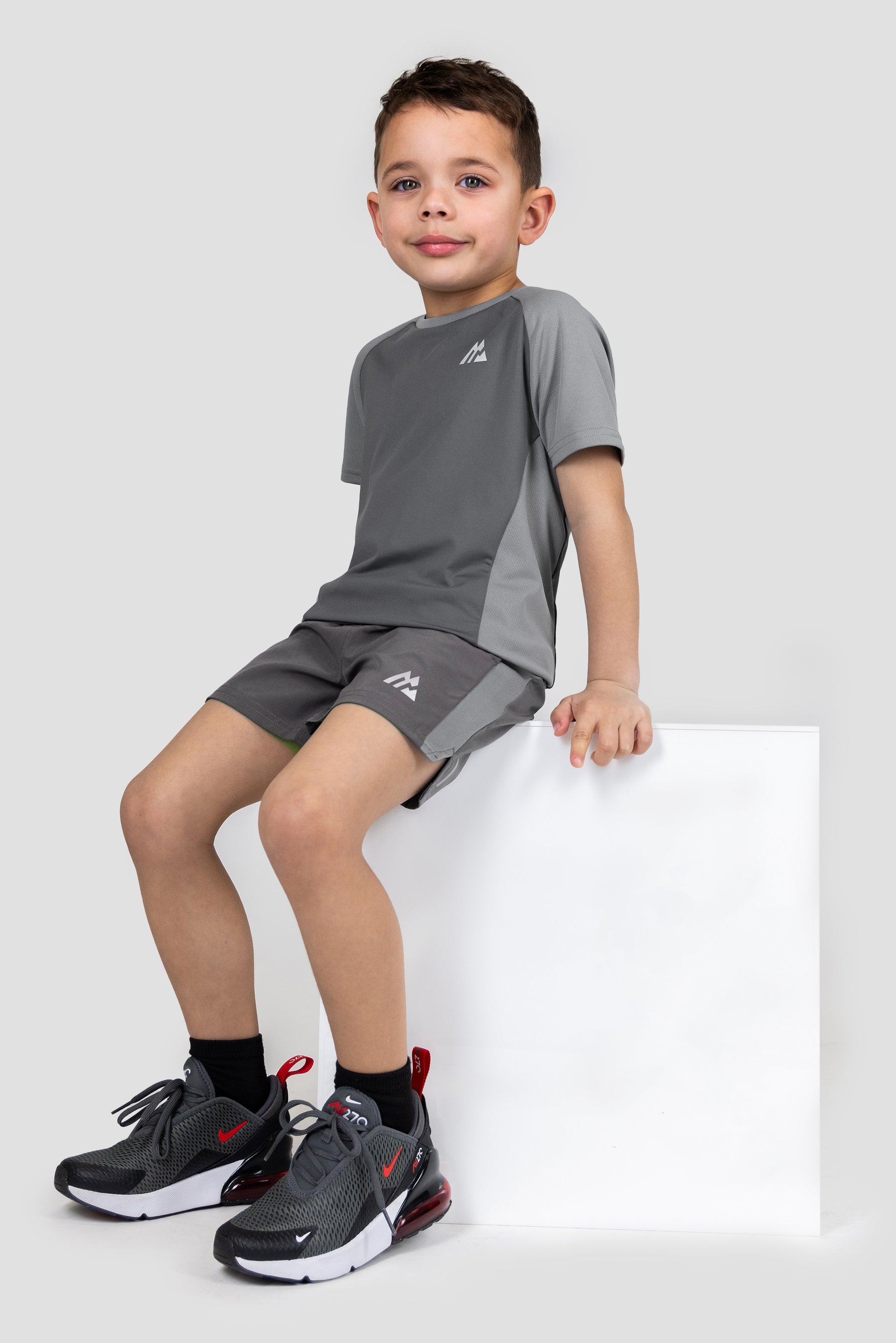 Infant Sprint T-Shirt/Short Set - Cement Grey/Platinum Grey