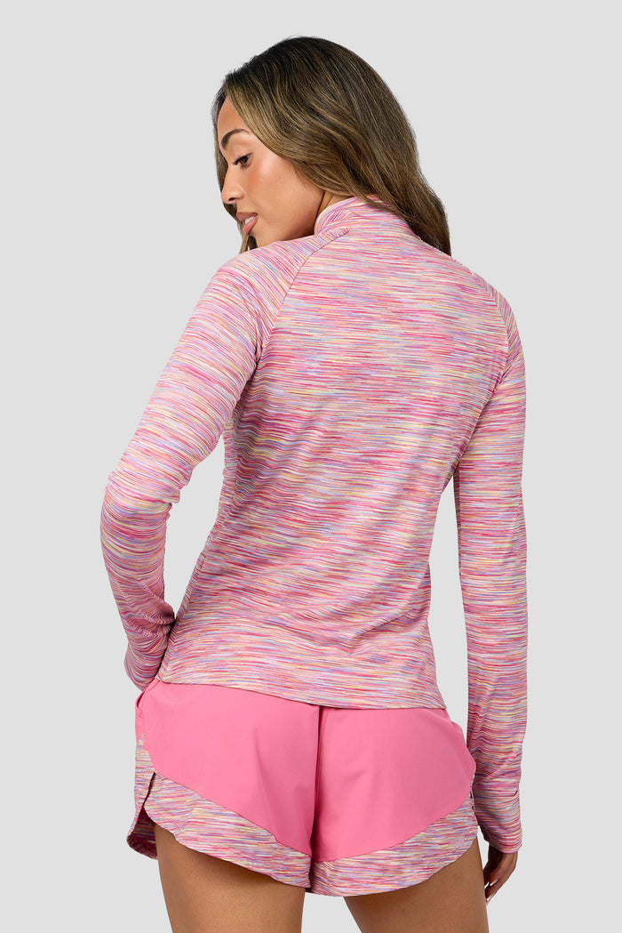 Trail 1/4 Zip - Pink/Yellow/Lilac/White