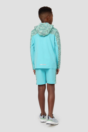 Boy's Trail Windbreaker - Blue/Teal/Green