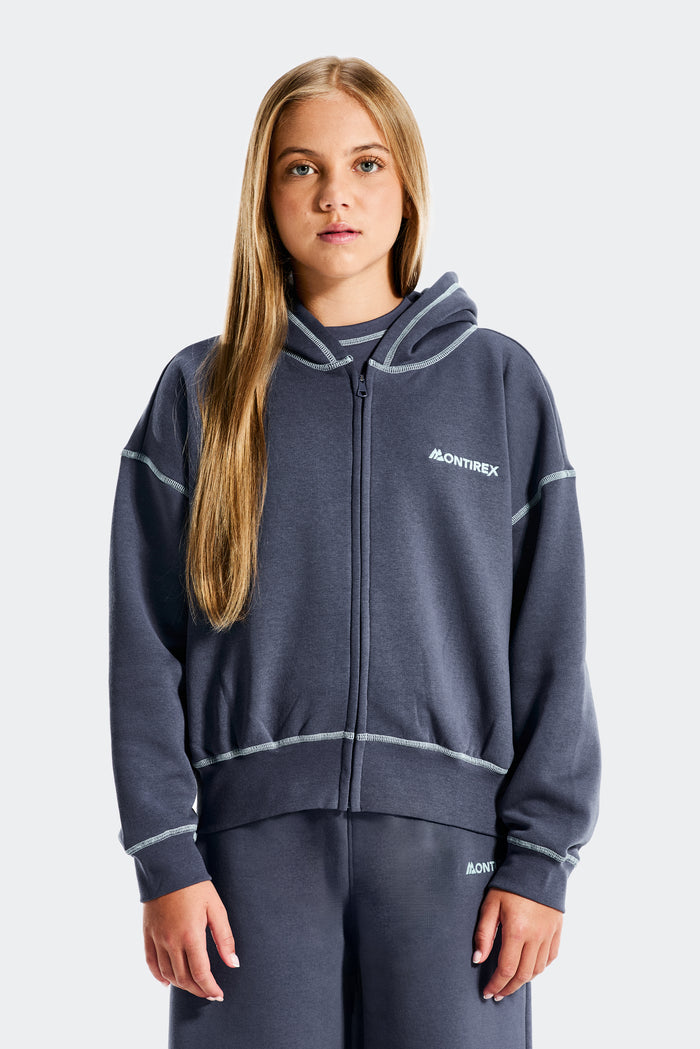 Highlight Zip Up Cappuccio Ragazze - Blu Moonlight