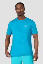 Glitch Seamless T-Shirt - Vivid Aqua/Neon Blue