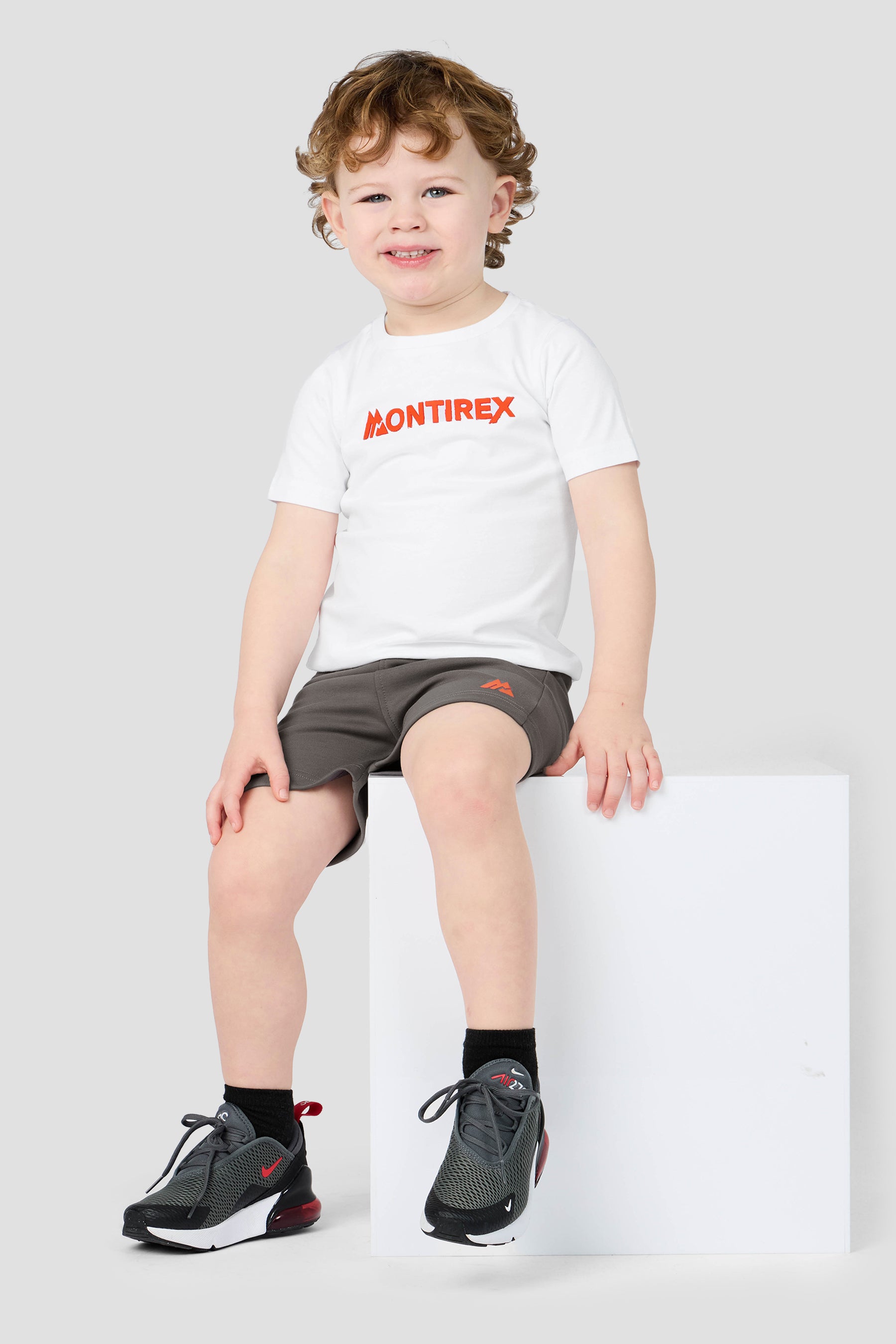 Infant Boys Explore T-Shirt/Short Set - White/Cement Grey