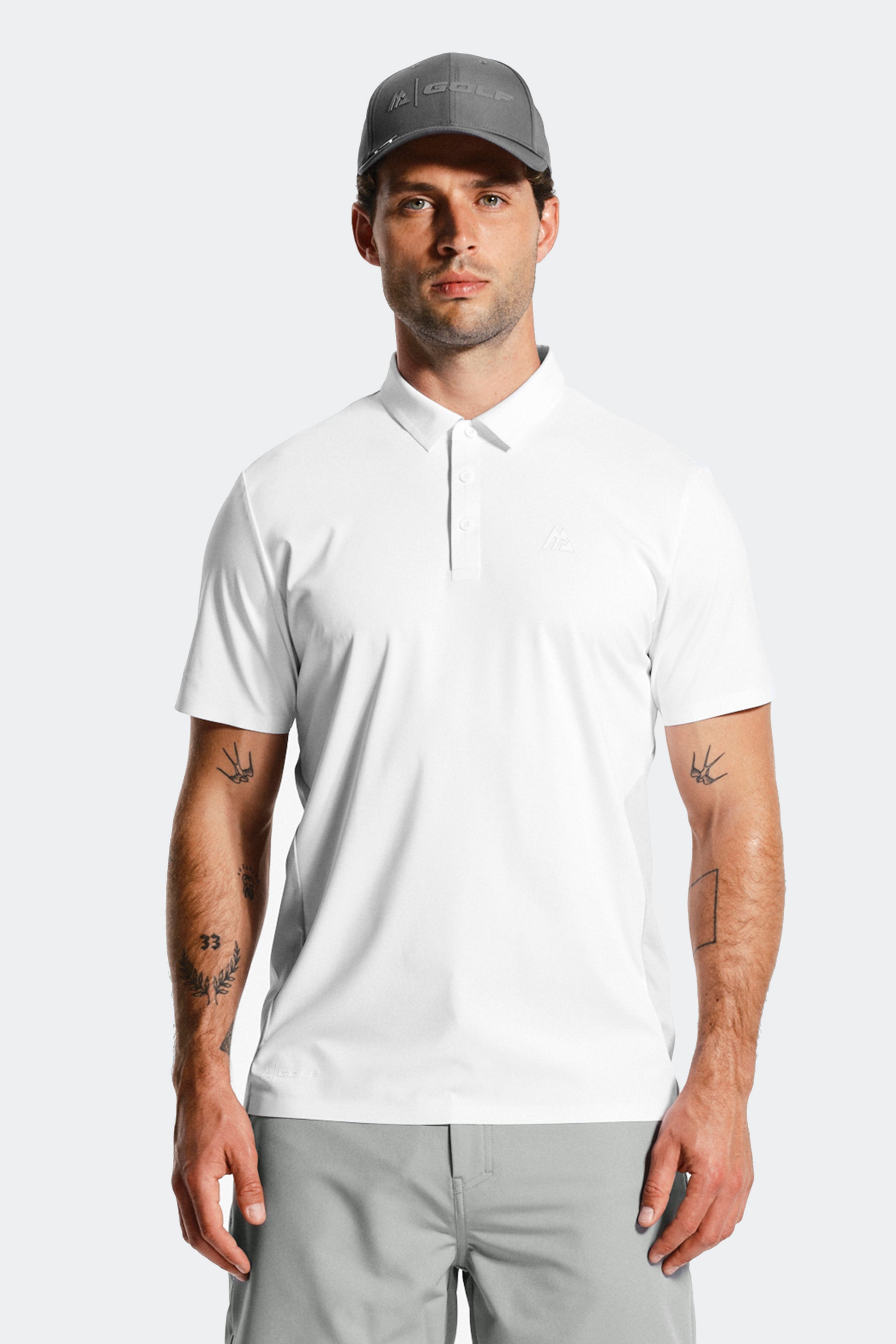 Golf Polo - White/Light Smoke Grey