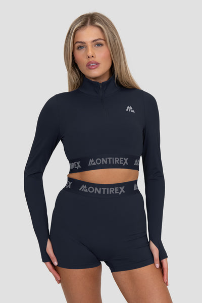 monti0809   Montirex Women's Trail 1/4 Zip Sportswear - Tangerine/White