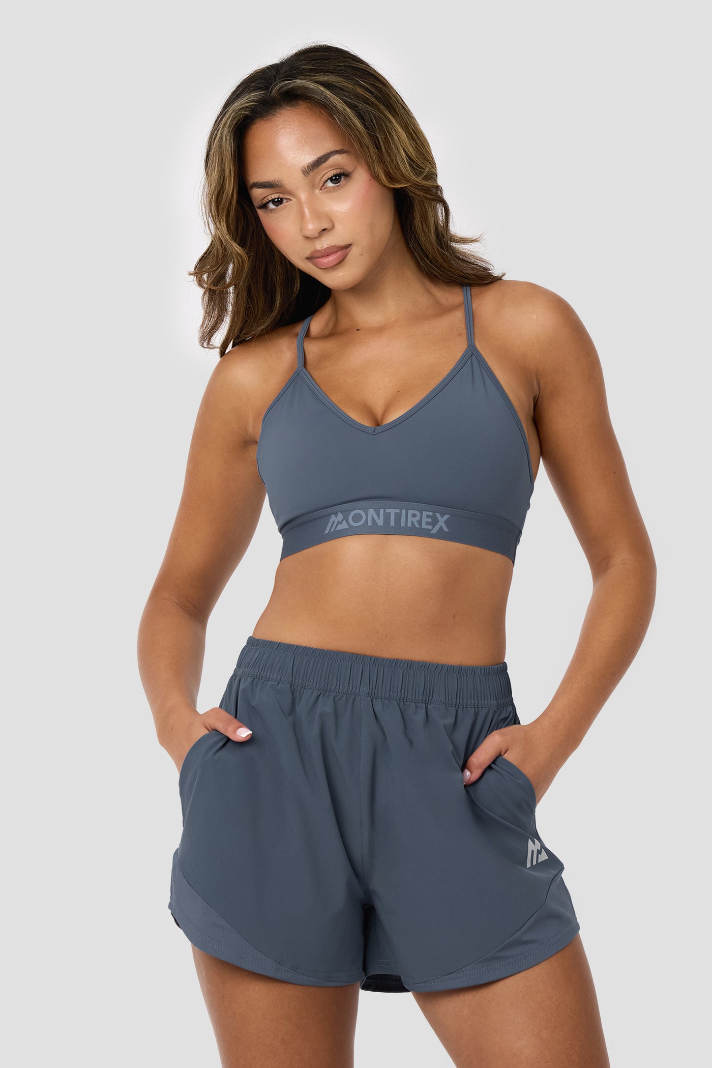 Women's Icon 2.0 Strappy Bra - Greyed Indigo