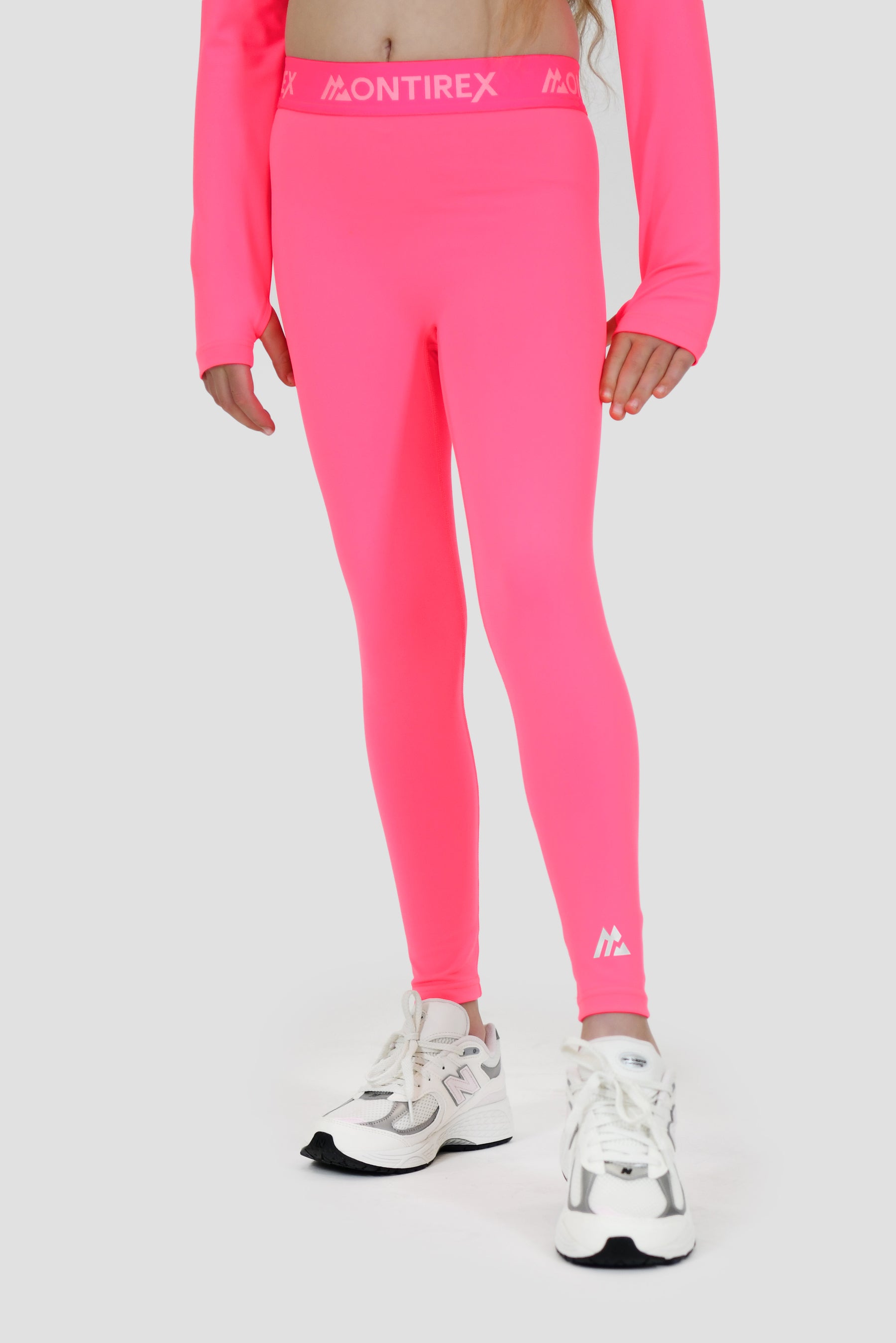 Girls Icon Full Length Legging - Neon Pink