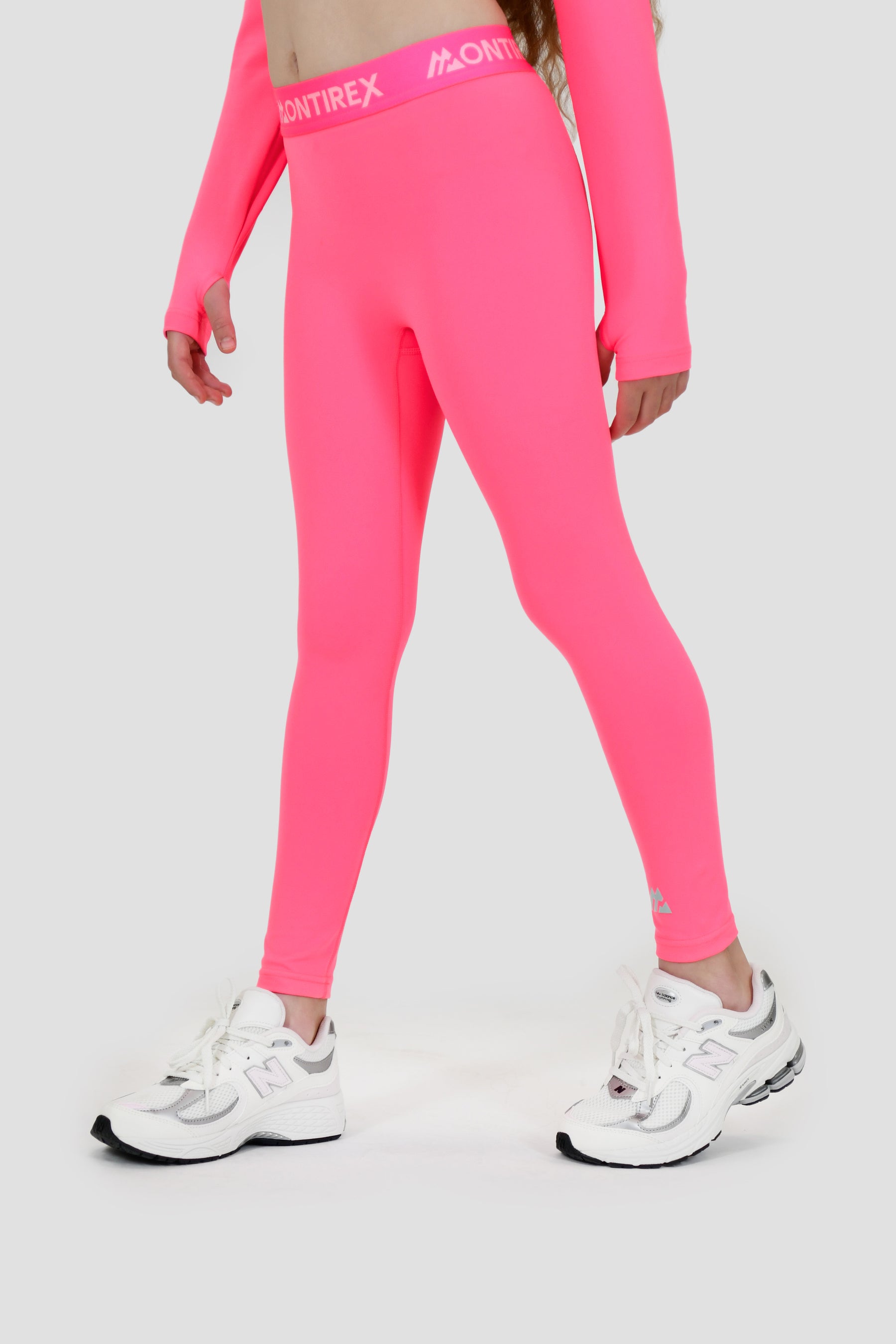 Legging Long Icon Pour Fille Rose Fluo