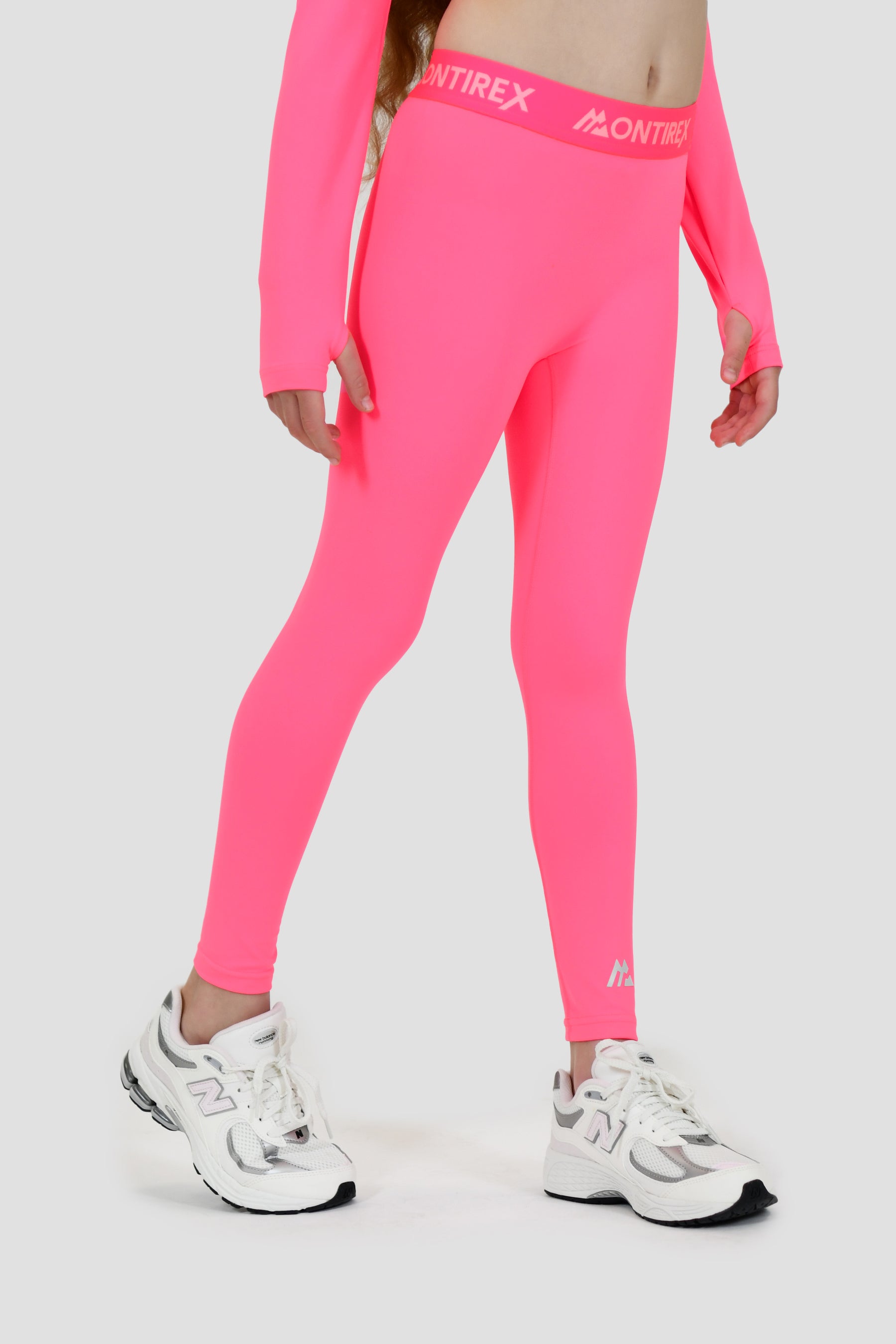 Girls Icon Full Length Legging - Neon Pink