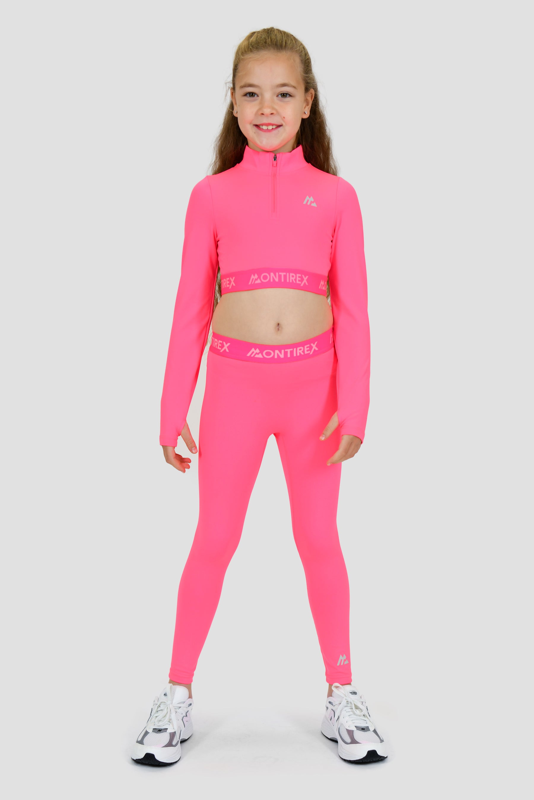 Girls Icon Full Length Legging - Neon Pink