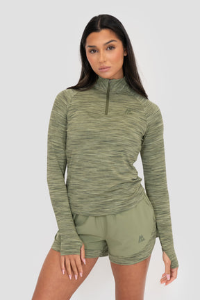 Women's Trail 1/4 Zip - Khaki Multi