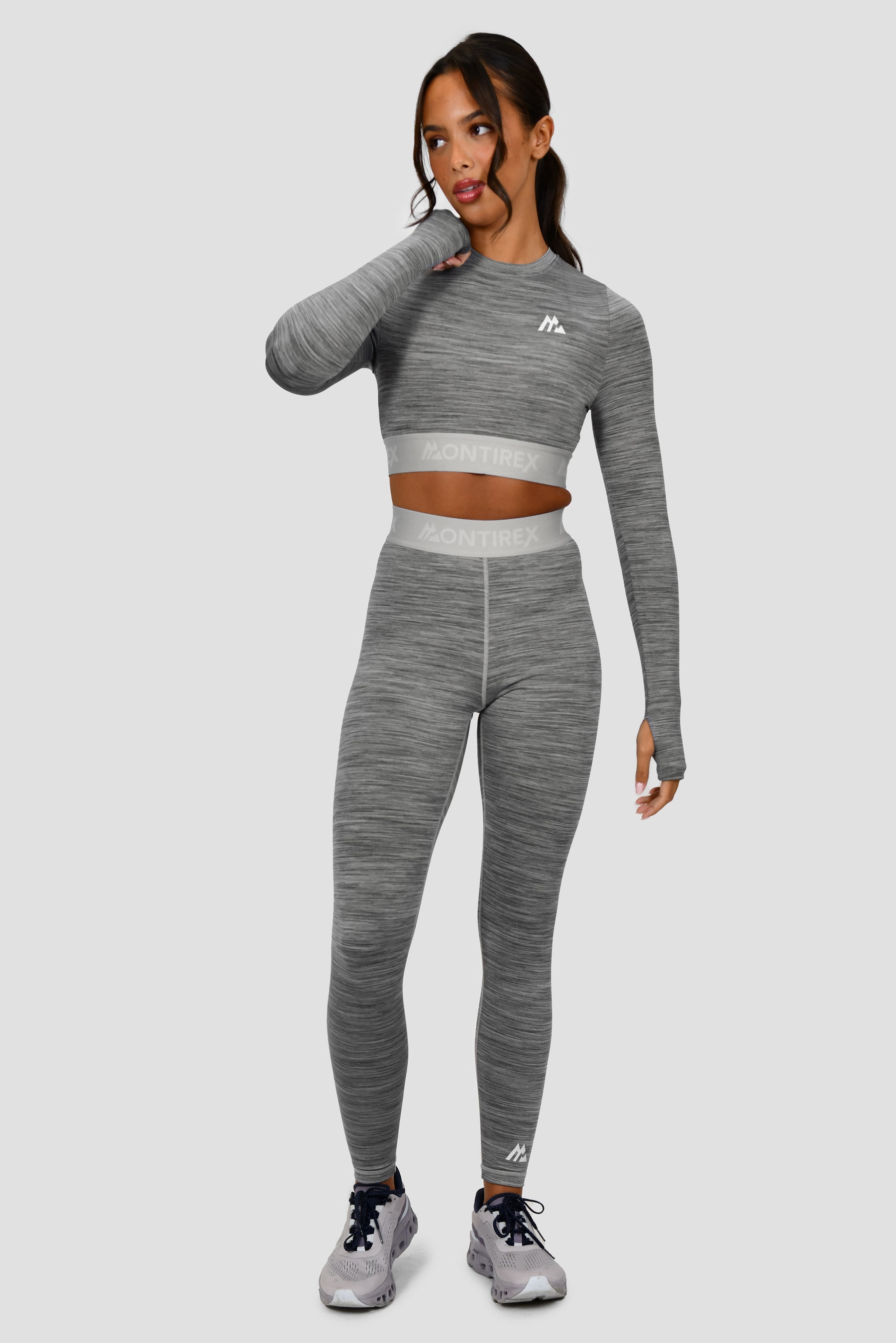 Icon Lite Long Sleeve Crop Top - Basalt/Nocturnal/Storm