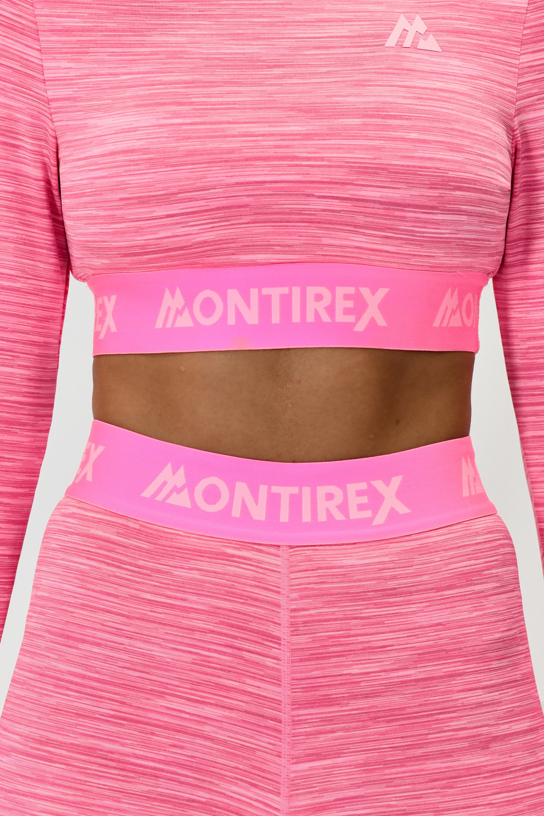 Women's Icon Lite Long Sleeve Crop Top - Pink Multi