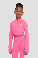 Girls Icon 1/4 Zip Top - Fuchsia