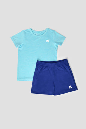 Infants Agility T-Shirt/Short Set - Neon Sky/Blue
