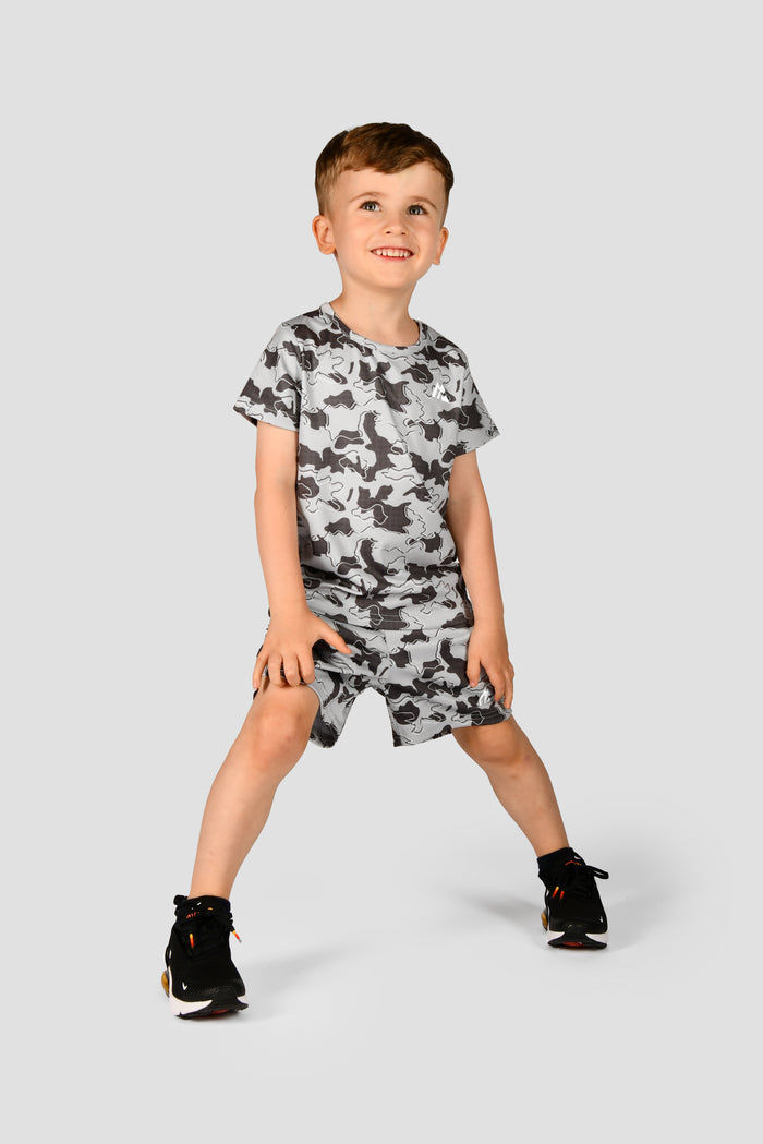 Infants Camo T-Shirt/Short Set - Platinum Grey