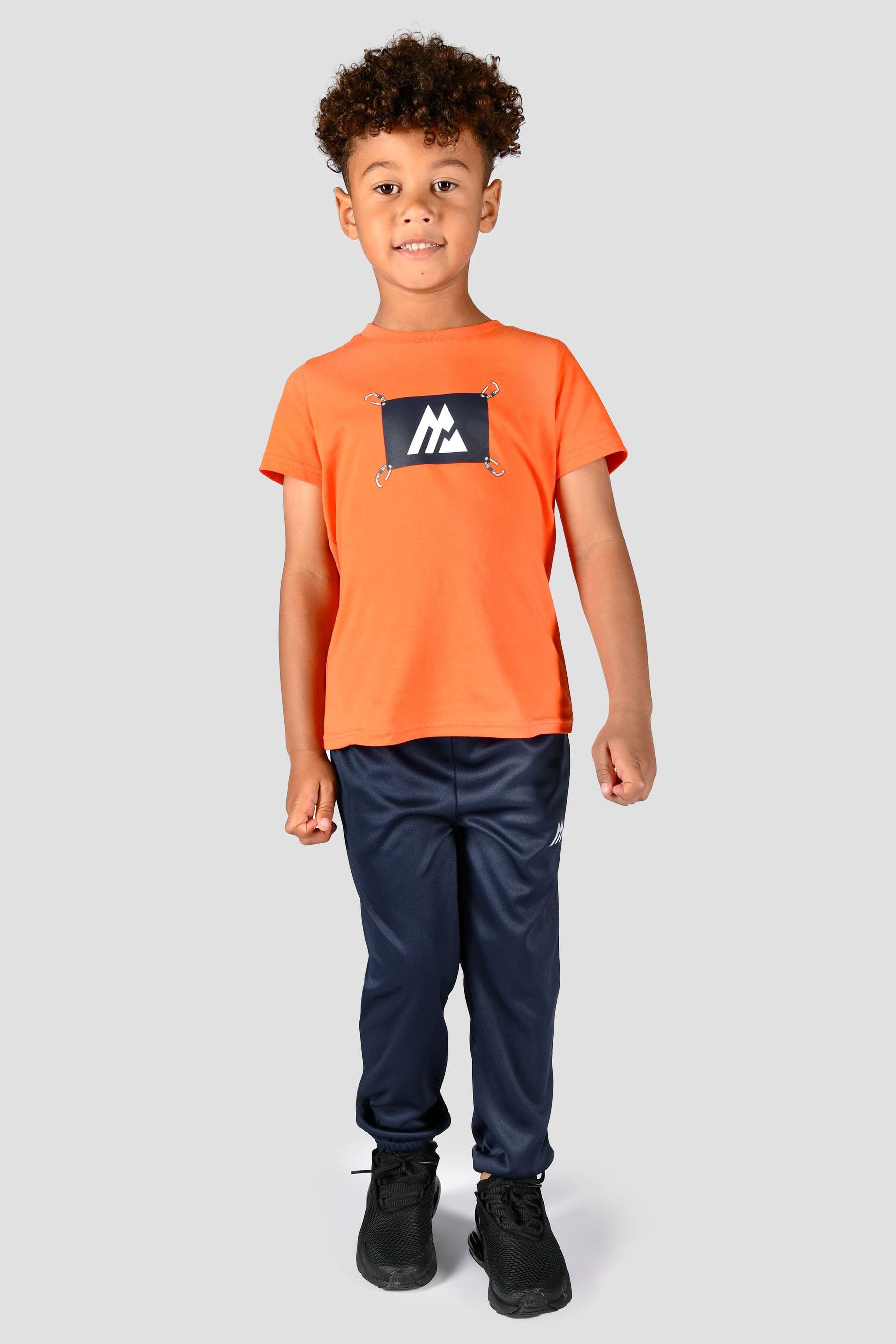 Infants Boulder T-Shirt/Poly Pant Set - Fiery Orange/Midnight Blue