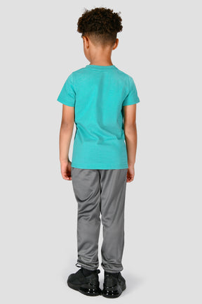 Infants Boulder T-Shirt/Poly Pant Set - Iced Teal/Cement Grey
