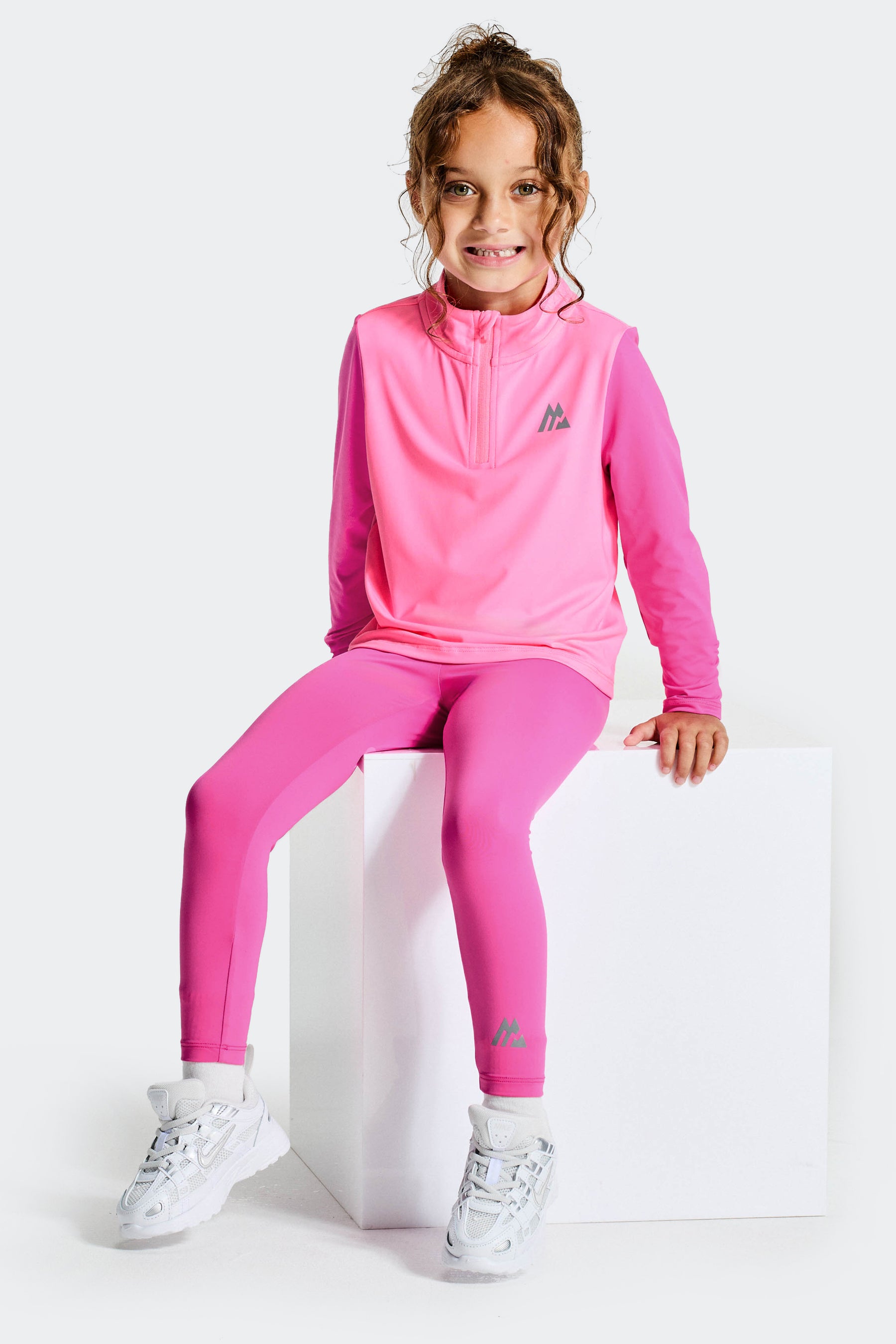 Infant Girl's Bounce 1/4 Zip/Legging Set - Fuchsia/Candy Floss