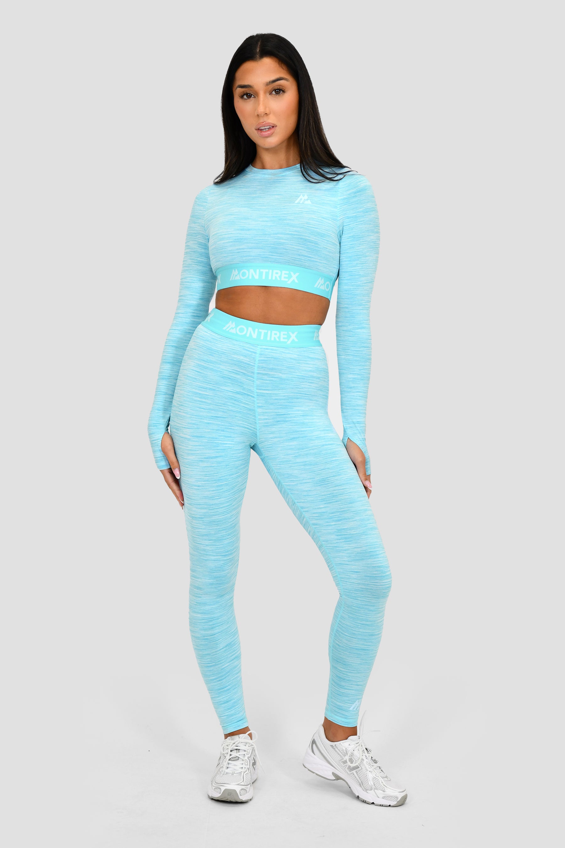 Icon Lite Long Sleeve Crop - Neon Sky/Summer Sky/Blue Icing