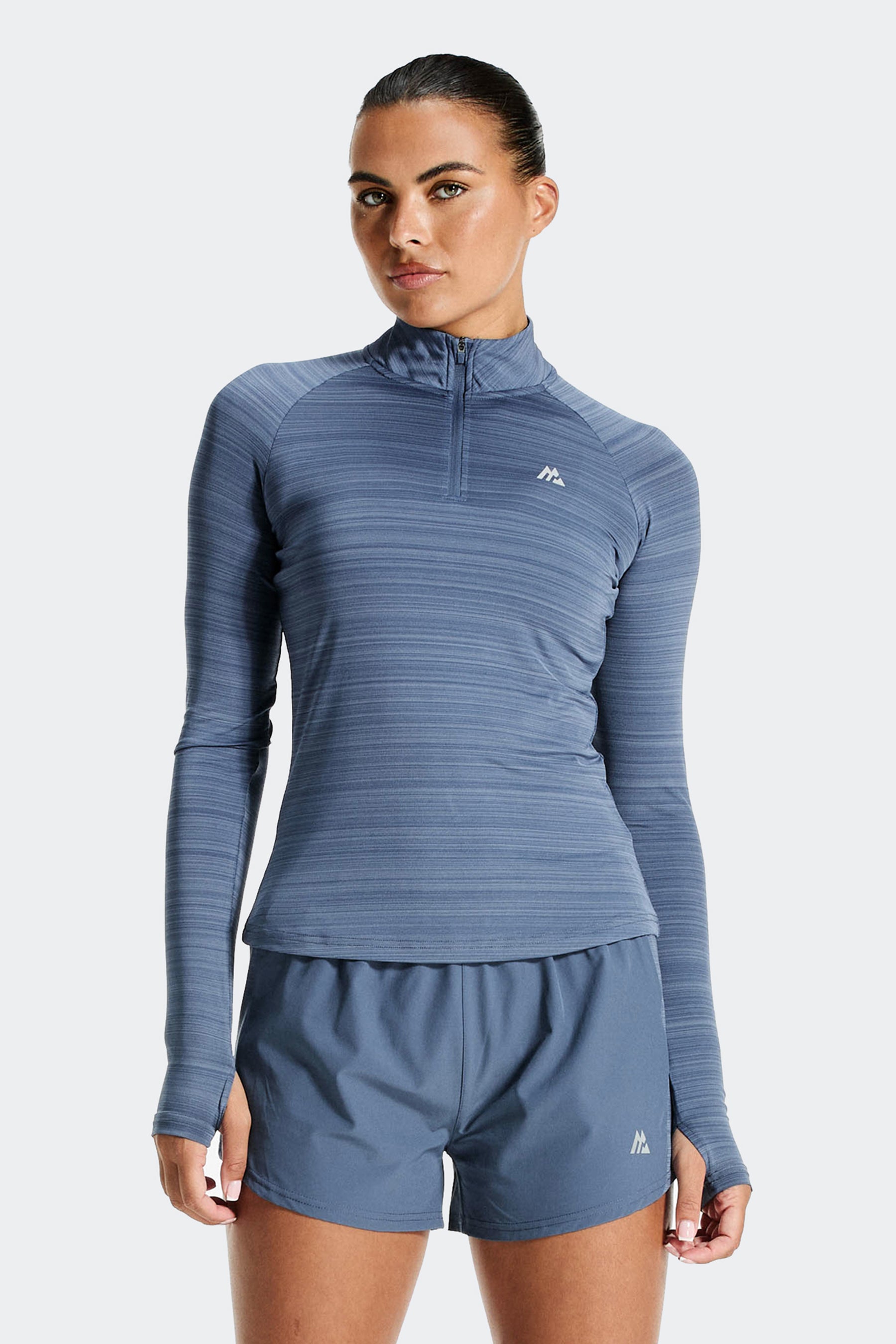 Breathe 1/4 Zip - Greyed Indigo