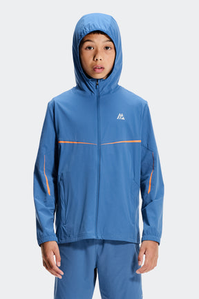 Boys Ignite Windbreaker - Charcoal Blue/Tangerine Glow