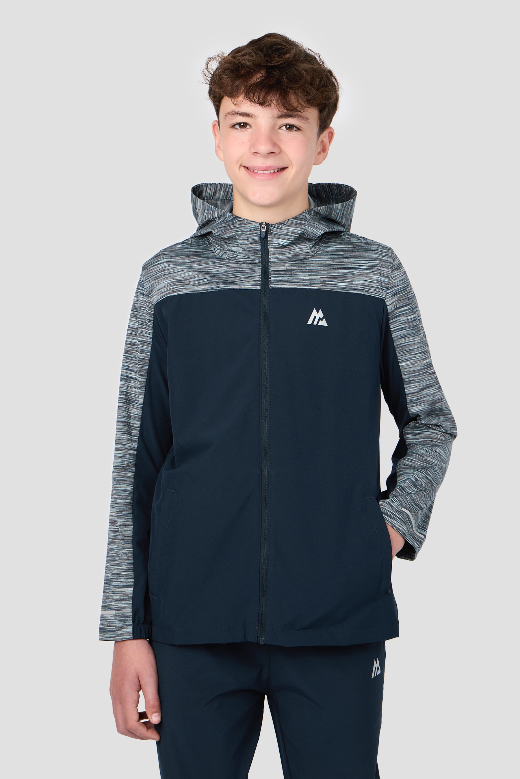 Boys Trail Windbreaker - Navy/Blue/Grey
