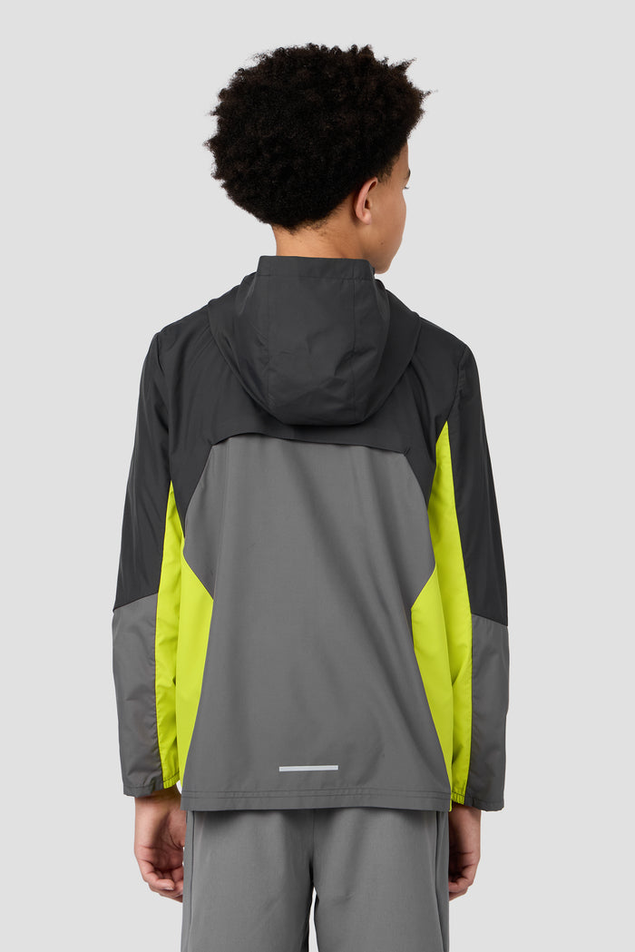 Boys Spectra Windbreaker - Asphalt/Cement Grey/Electric Lime