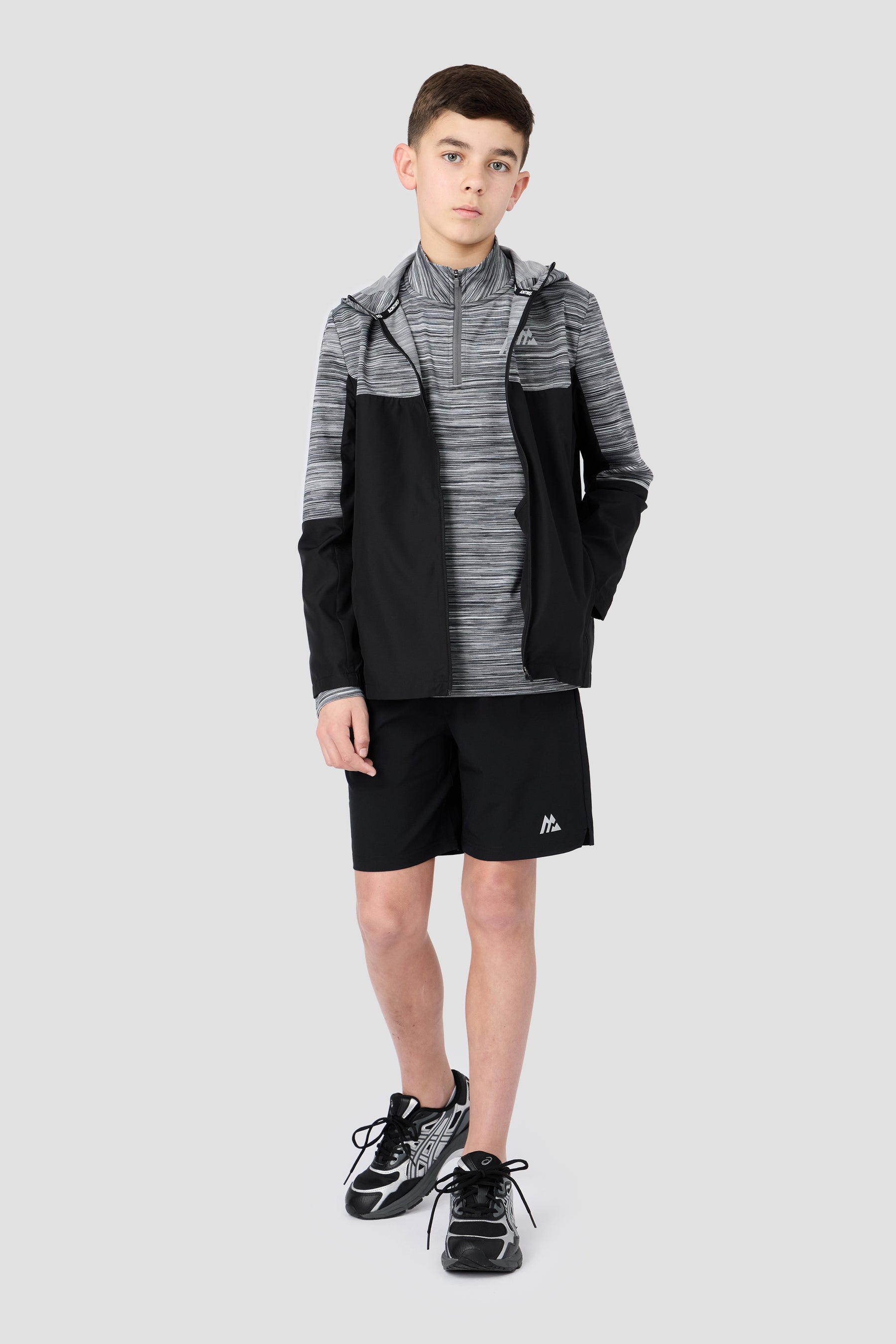 Boys Trail 1/4 Zip - Black/Grey Multi