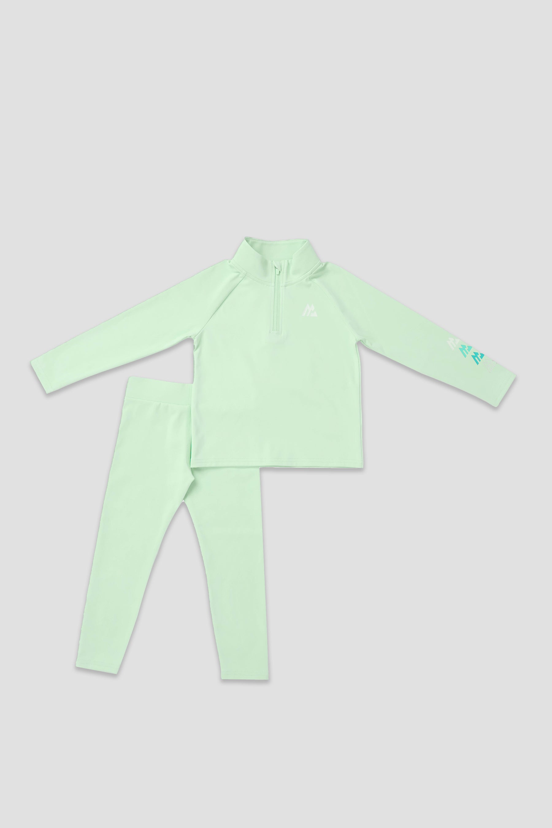 Infant Girls Graphic 1/4 Zip/Legging Set - Birds Egg Green