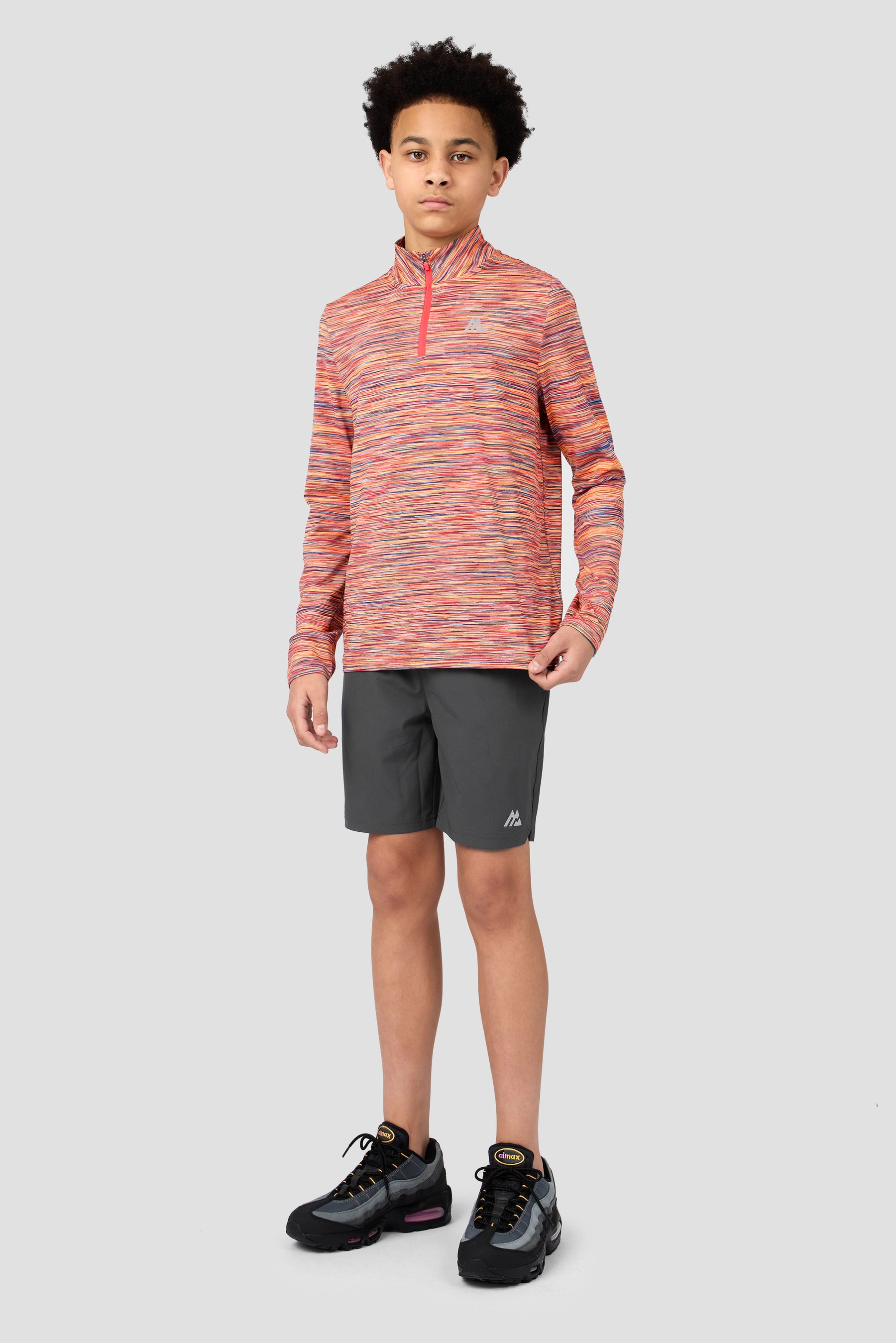 Boys Trail 1/4 Zip - Orange/Red/Blue