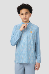 Boys Vigour 1/4 Zip - Cloudy Blue/Summer Mist