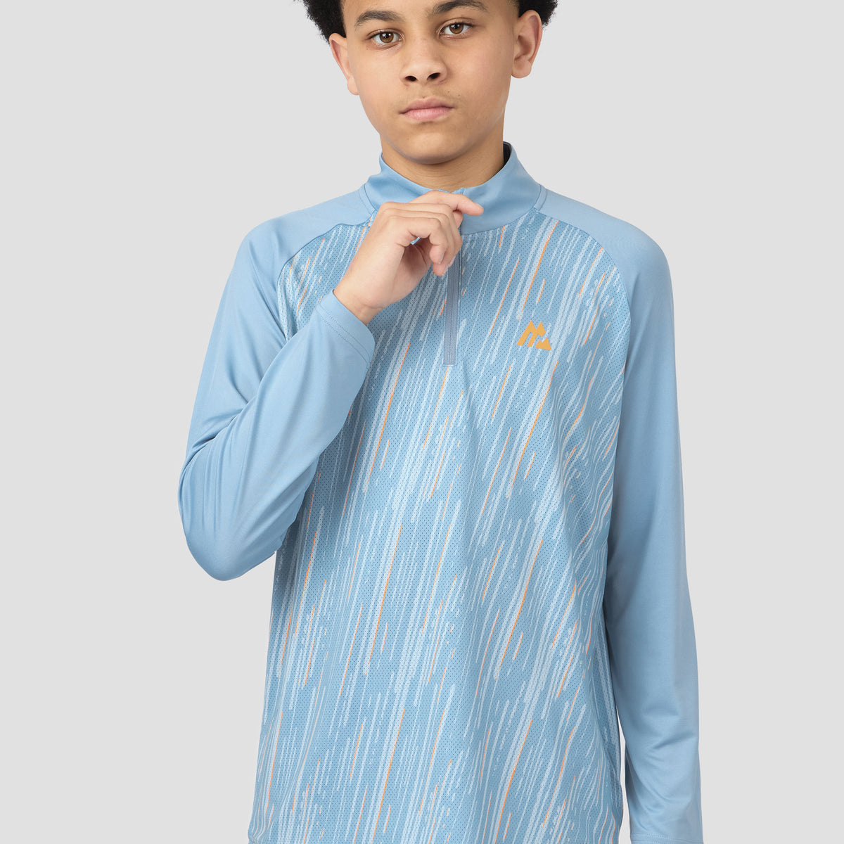 Montirex Boys Vigour 1/4 Zip Sportswear - Cloudy Blue Gymwear