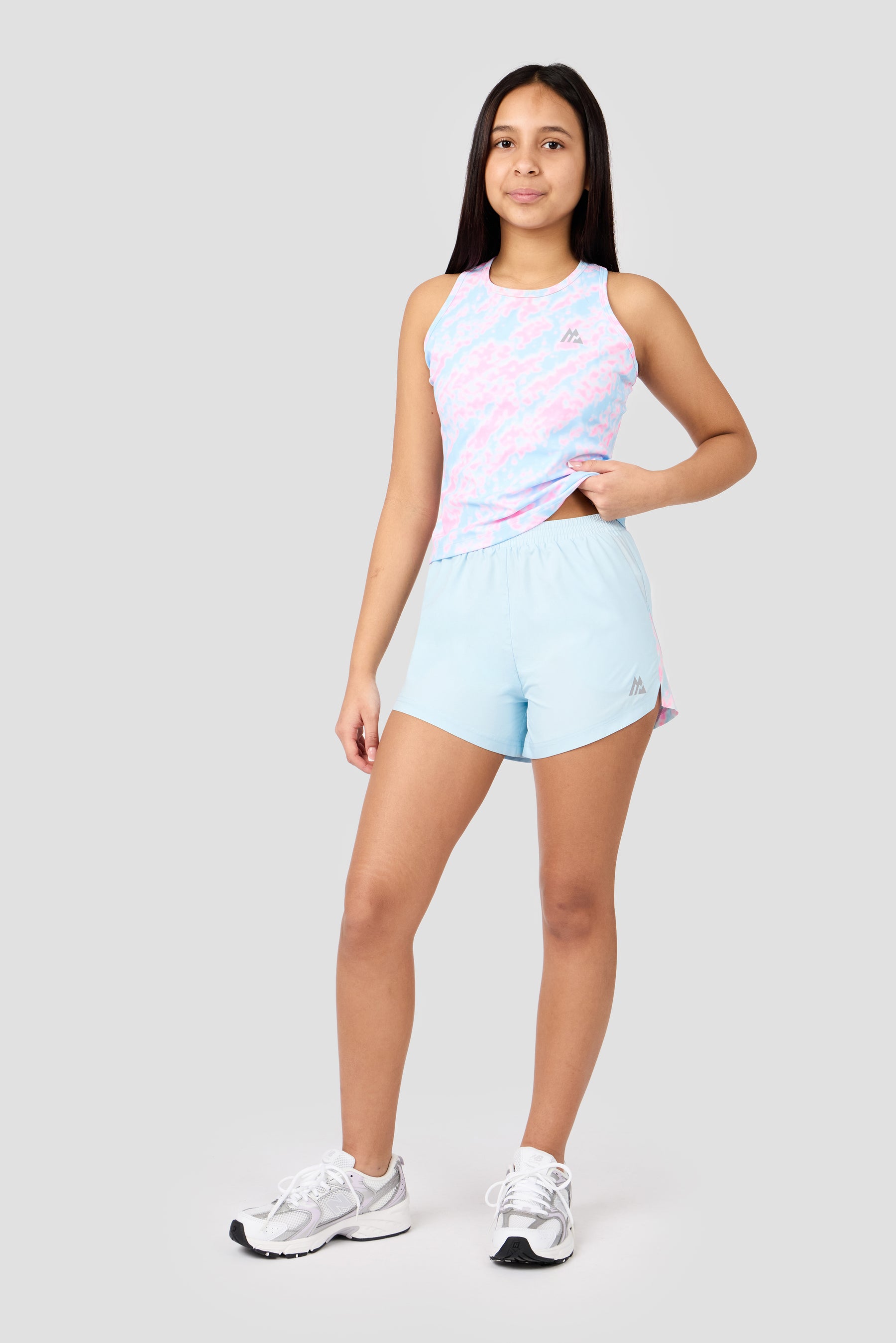 Girls Celeste Woven Short - Misty Blue/Candy Floss/White