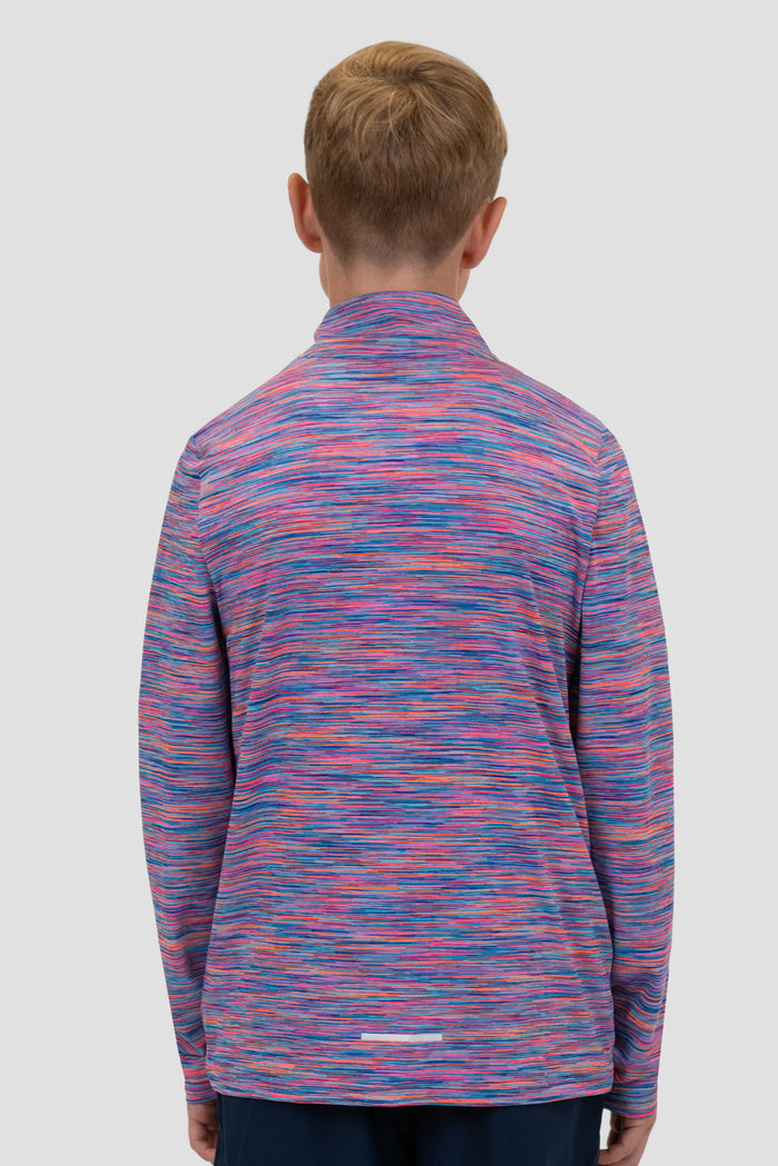 Junior Trail 1/4 Zip - Blue/Pink/Orange