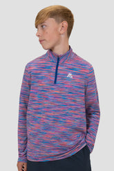 Junior Trail 1/4 Zip - Blue/Pink/Orange