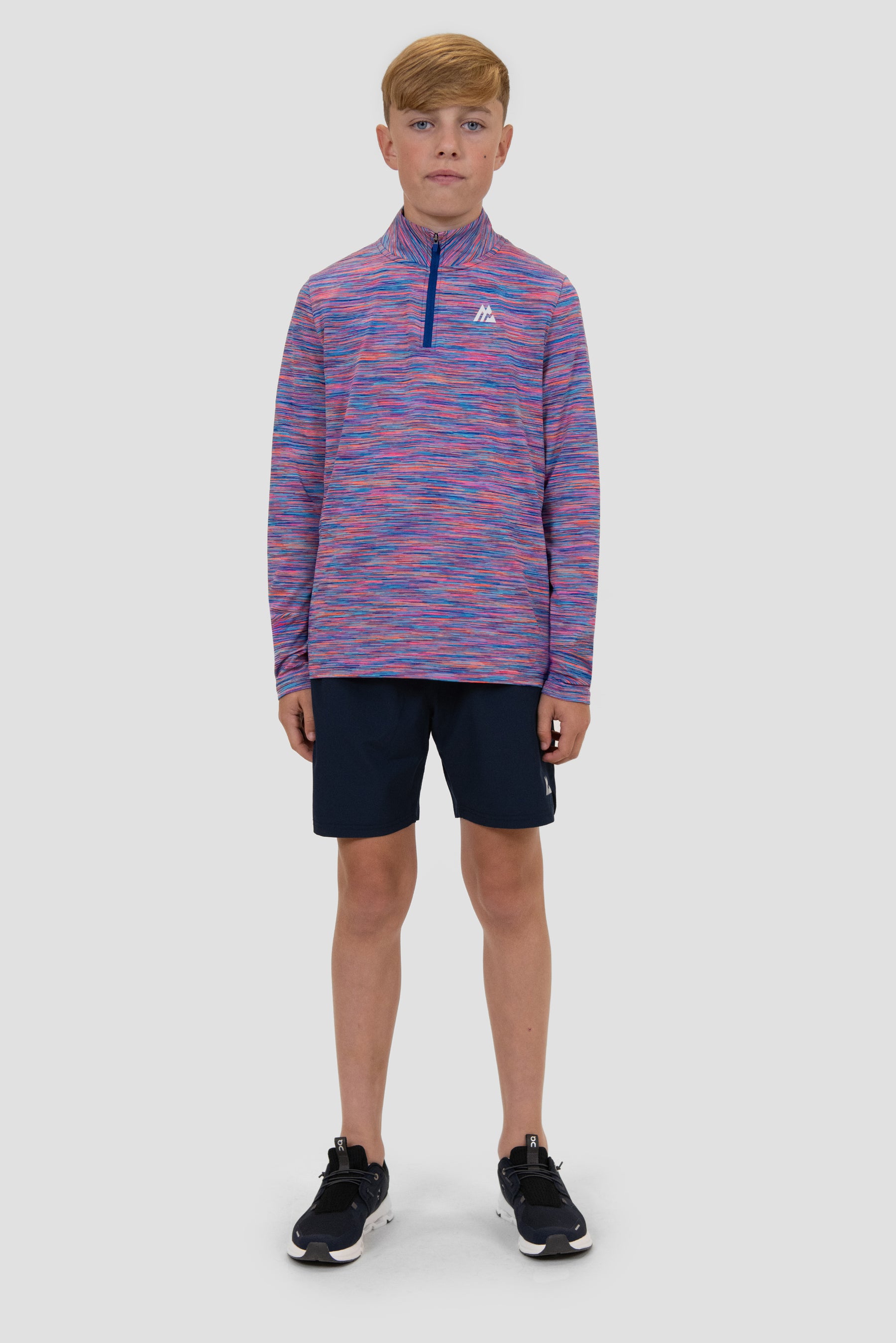 Junior Trail 1/4 Zip - Blue/Pink/Orange