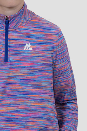 Junior Trail 1/4 Zip - Blue/Pink/Orange