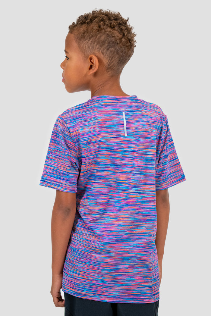 Junior Trail T-Shirt - Blue/Pink/Orange