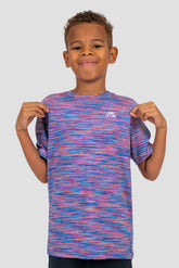 Junior Trail T-Shirt - Blue/Pink/Orange