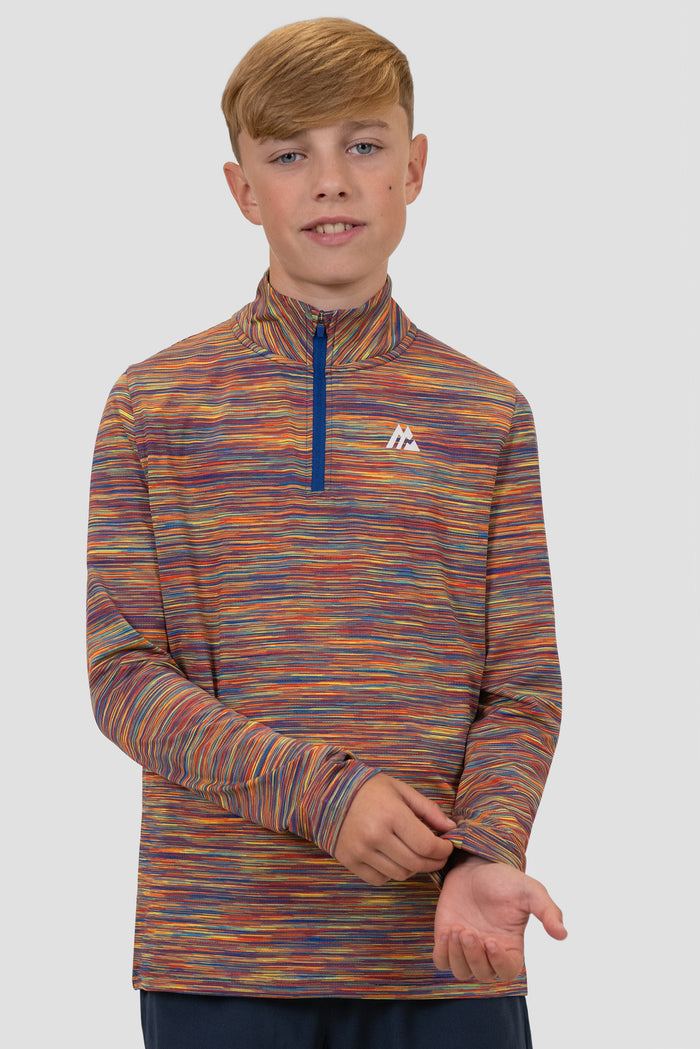 Junior Trail 1/4 Zip - Orange/Yellow/Blue