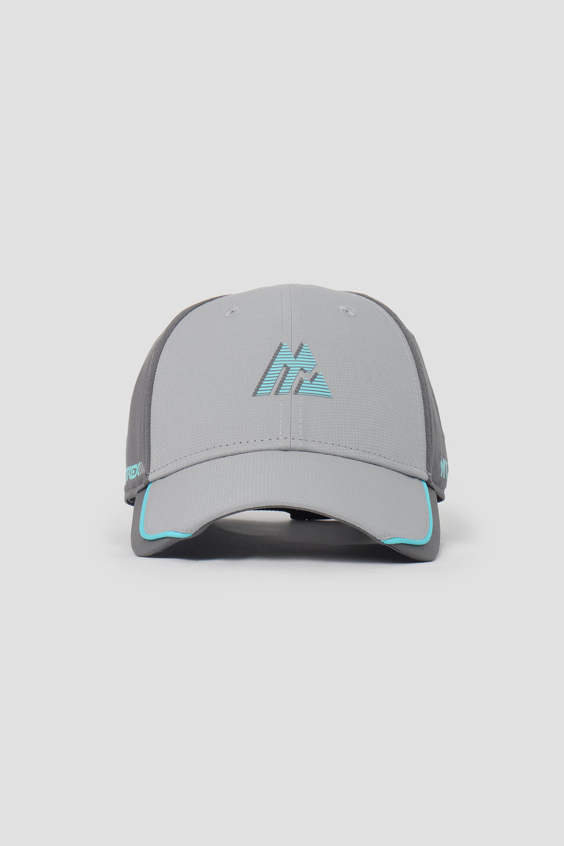 Gray cap with a logo on a light gray background