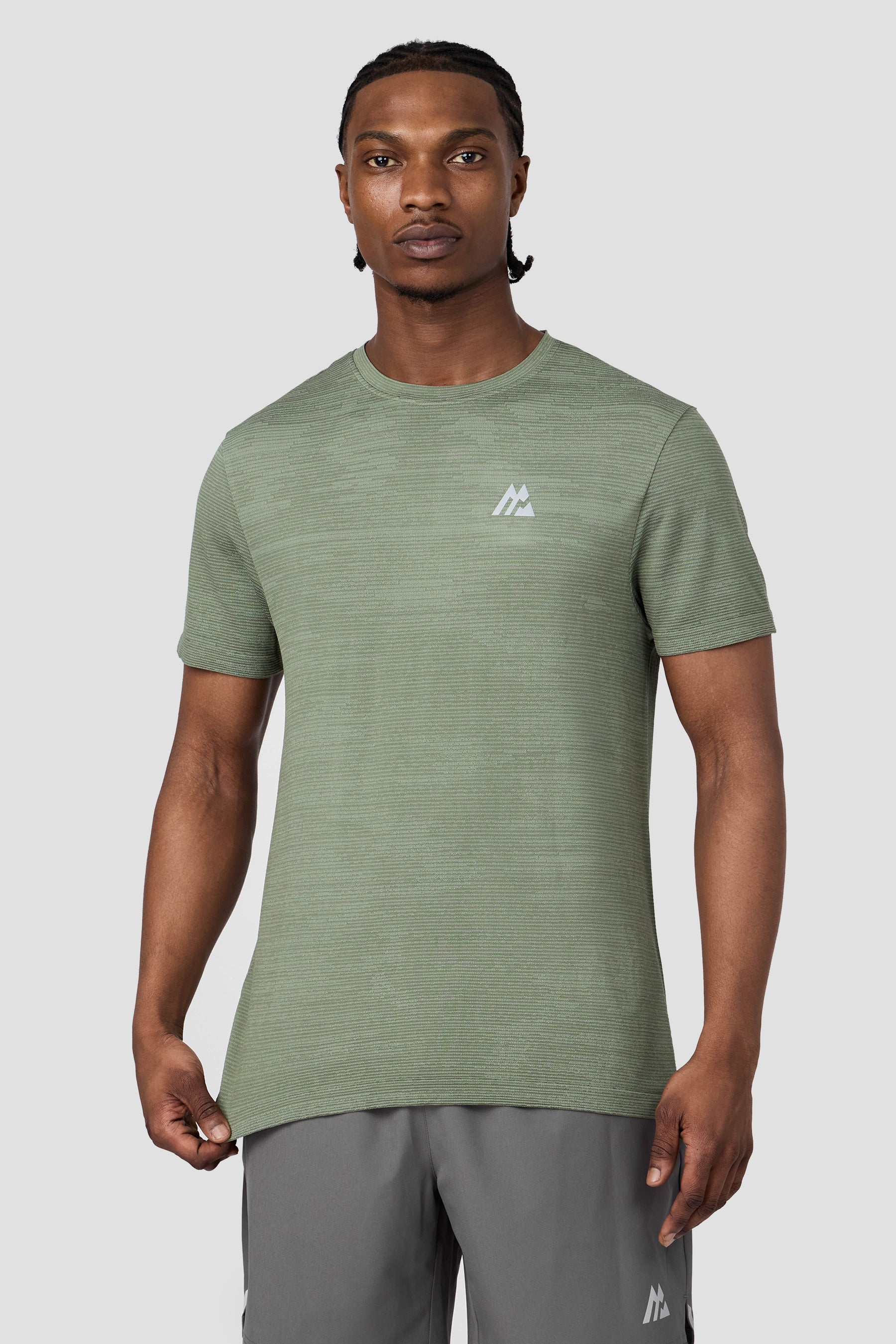 Glitch Seamless T-Shirt - Green Slate/Ash Green