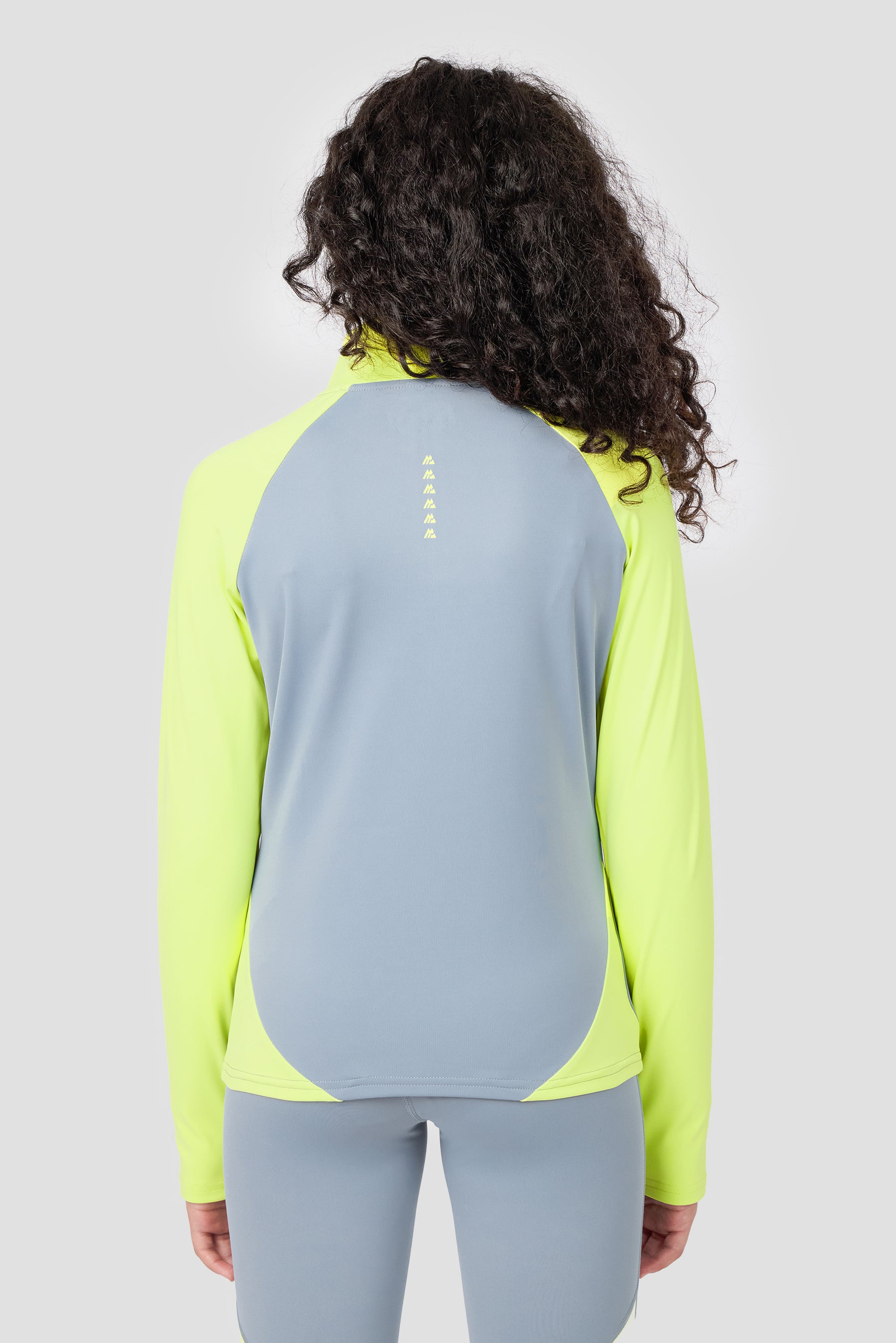 Girls Dash 1/4 Zip - Cadet Grey/Citrus
