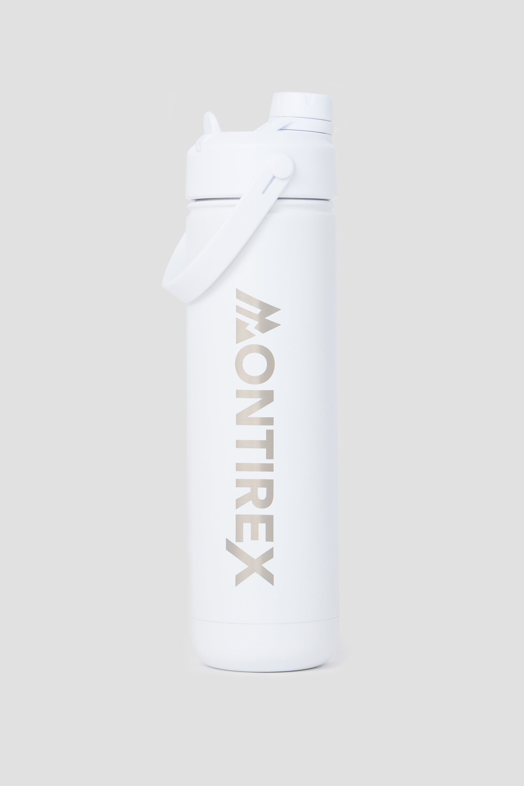 Dual Sip/Straw Metal Bottle - White
