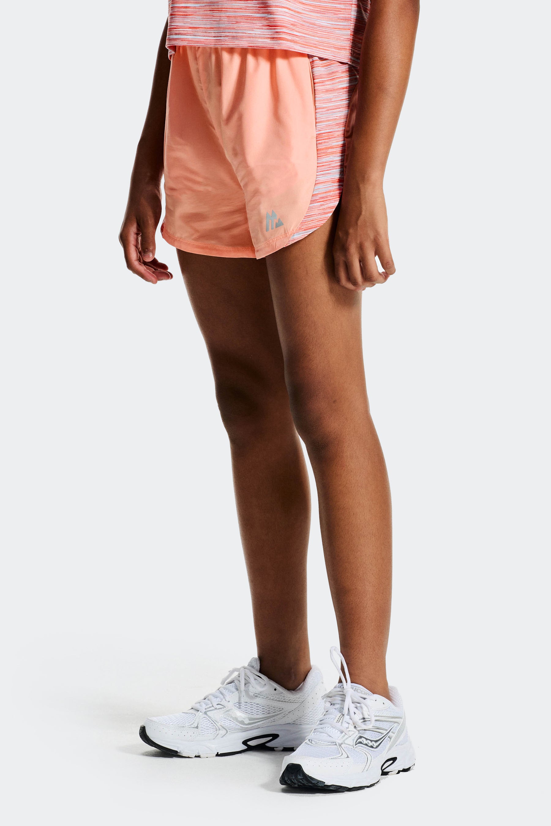 Girls Trail Panel Short - Peach/Sky/White