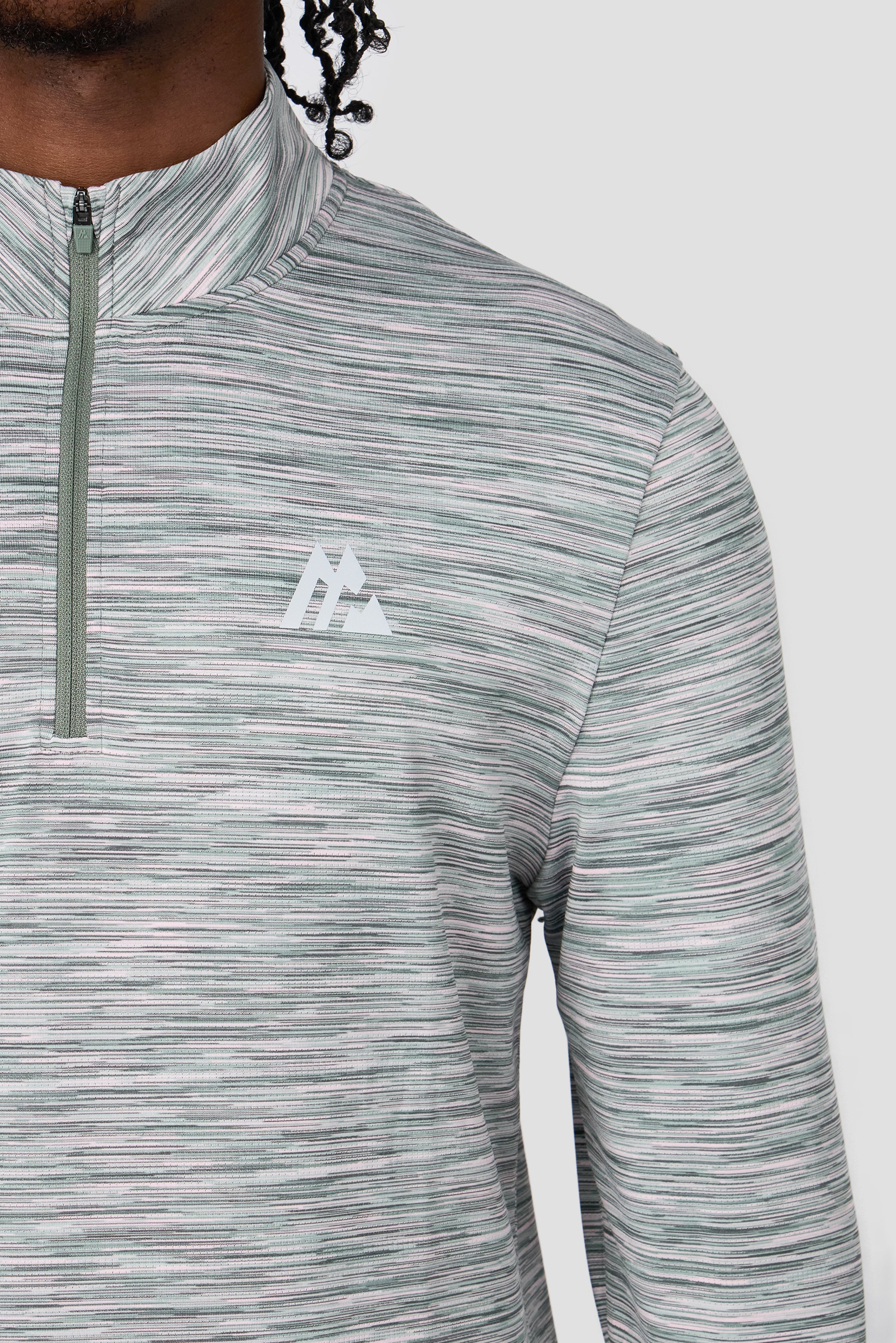 Montirex Trail 1/4 Zip Green Slate/Pink | Sportswear Gymwear