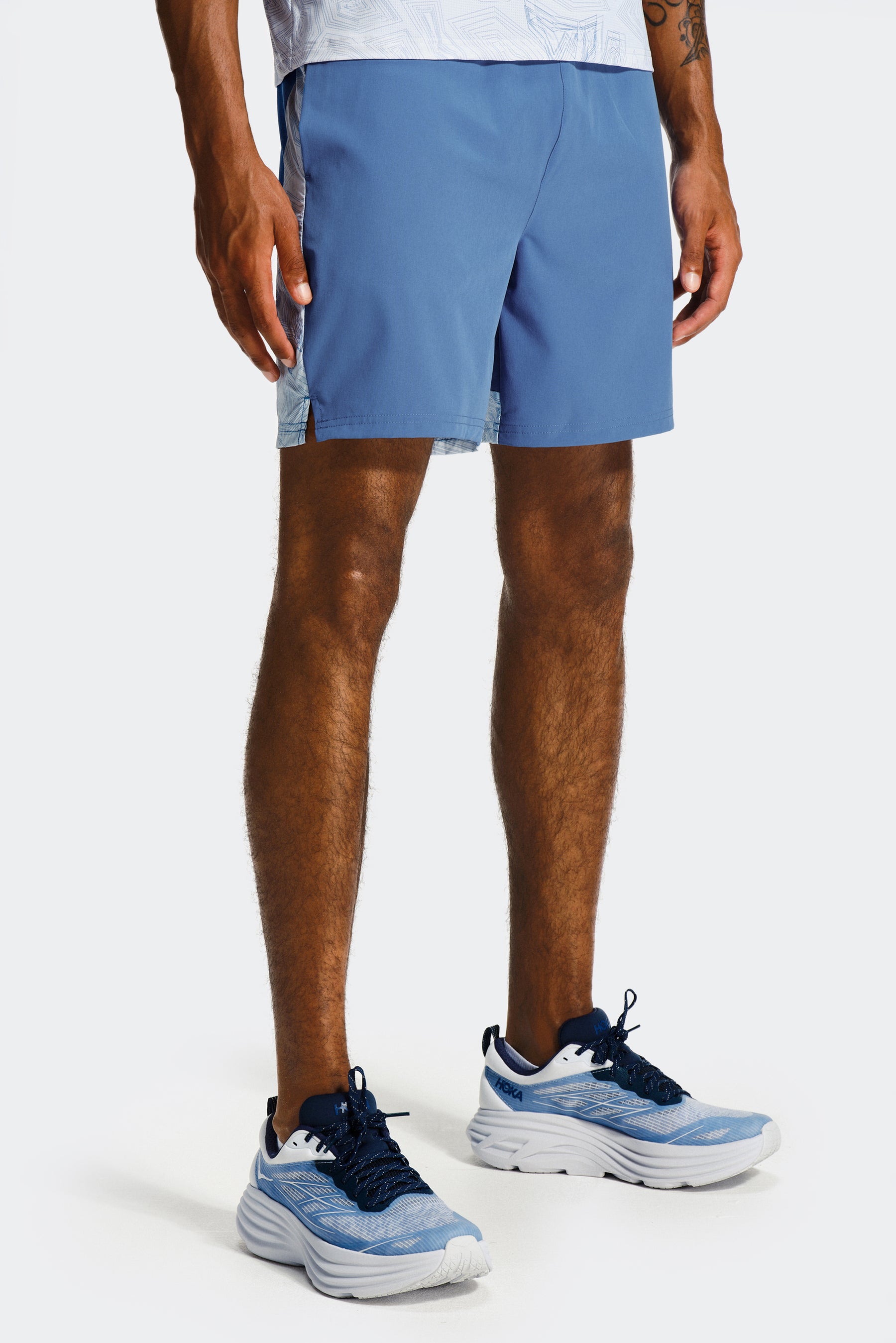 Geo M Print Short - Charcoal Blue/Summer Mist