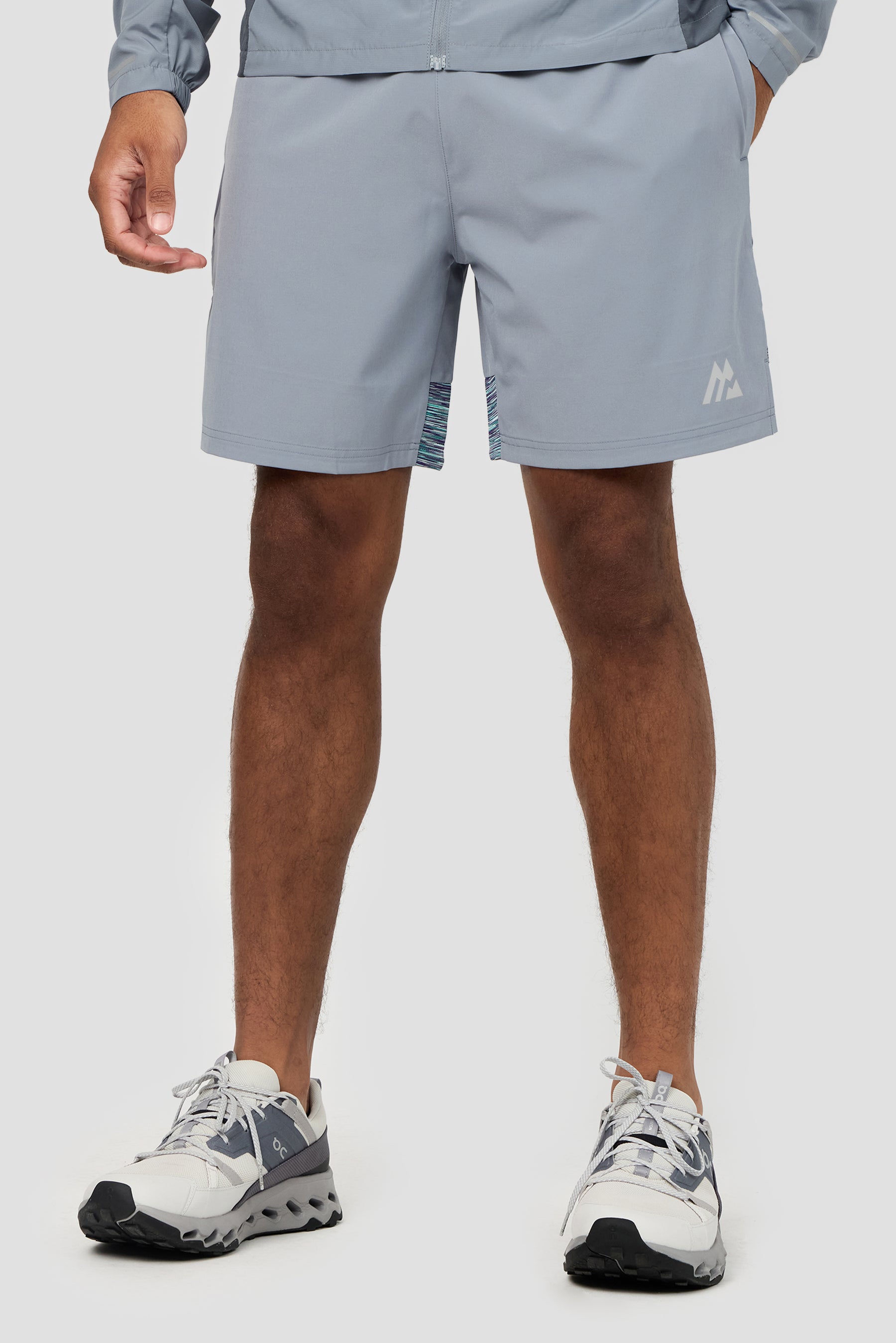 Trail Panel Short - Grey/Green/Purple